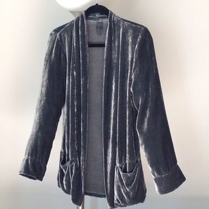 🍃🌹XCVI -  'Grey Velvet Burnout' Cardigan